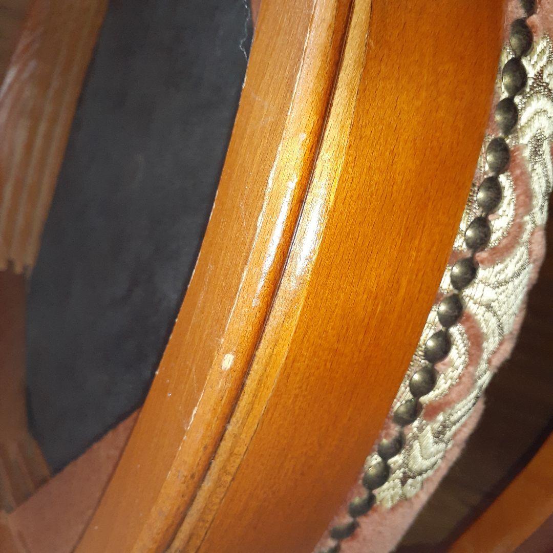 きいろ☆イタリア製輸入家具☆赤色系ダイニング猫足椅子☆アンティーク