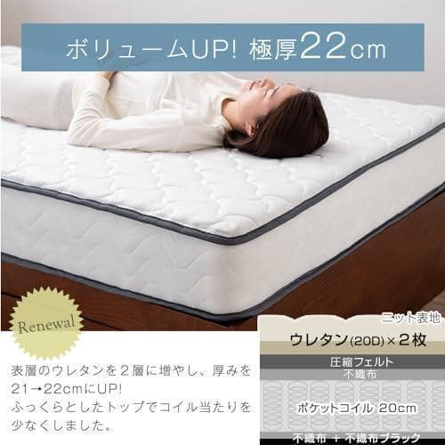 マットレス ダブル 極厚　トリプル ポケットコイル ウレタン　高級　通気性　最高