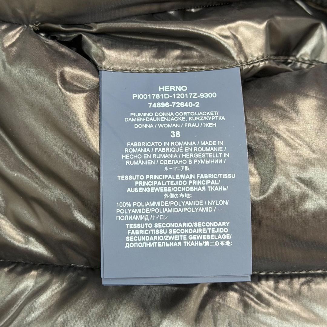 17530✨ヘルノ モノグラム ウルトラライトダウンジャケット 38 ブラック