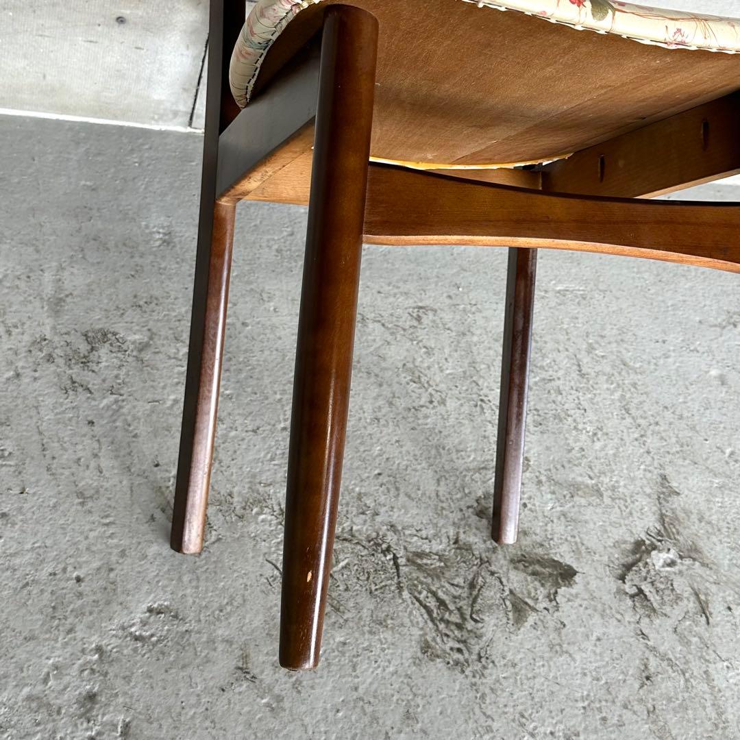 ✿80s✿ コイズミ ダイニングチェア 花柄座面木製 昭和レトロ ヴィンテージ