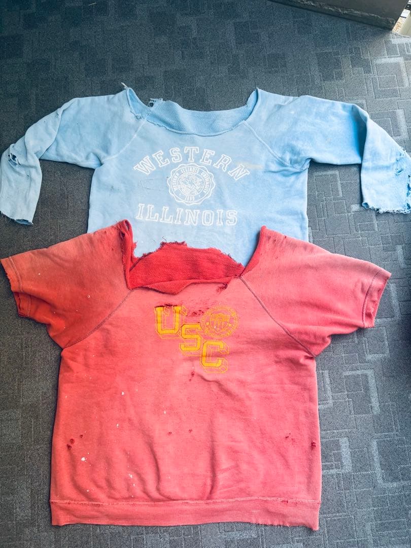60s vintage sweat ボロ　ジャンク品2枚セット売り