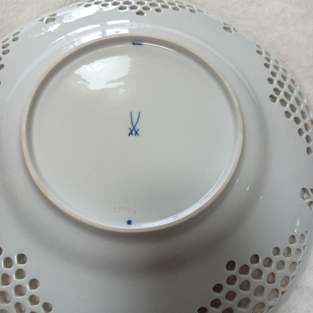 レア物　マイセンブルーオーキッドレースプレート