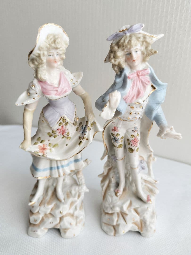 アンティーク ペア フィギュリン