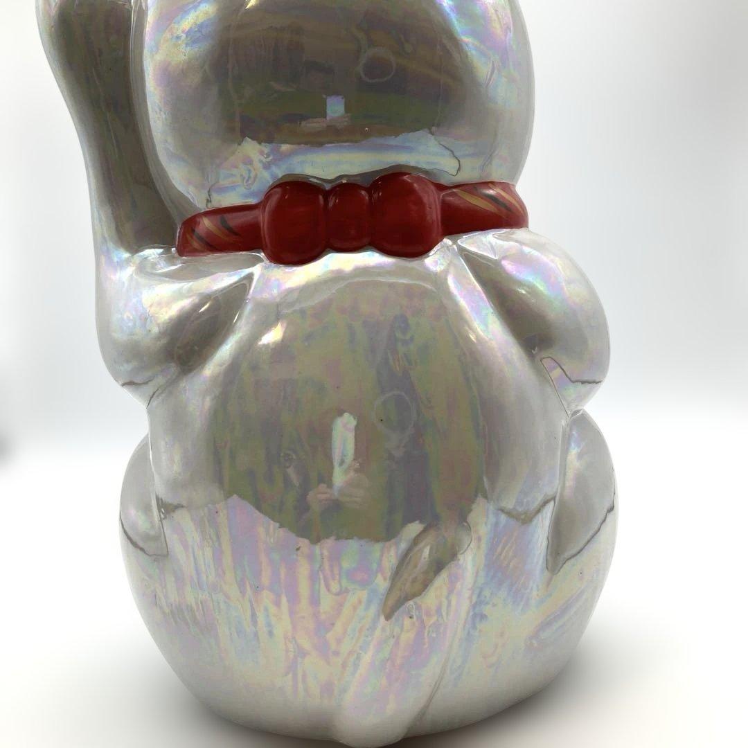 招き猫 貯金箱 左手招き 千客萬来 開運招福 特大 40cm レトロ キラキラ