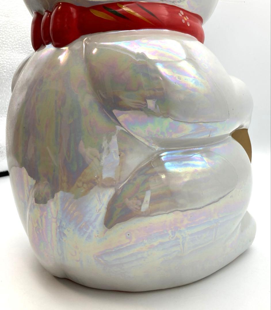 招き猫 貯金箱 左手招き 千客萬来 開運招福 特大 40cm レトロ キラキラ