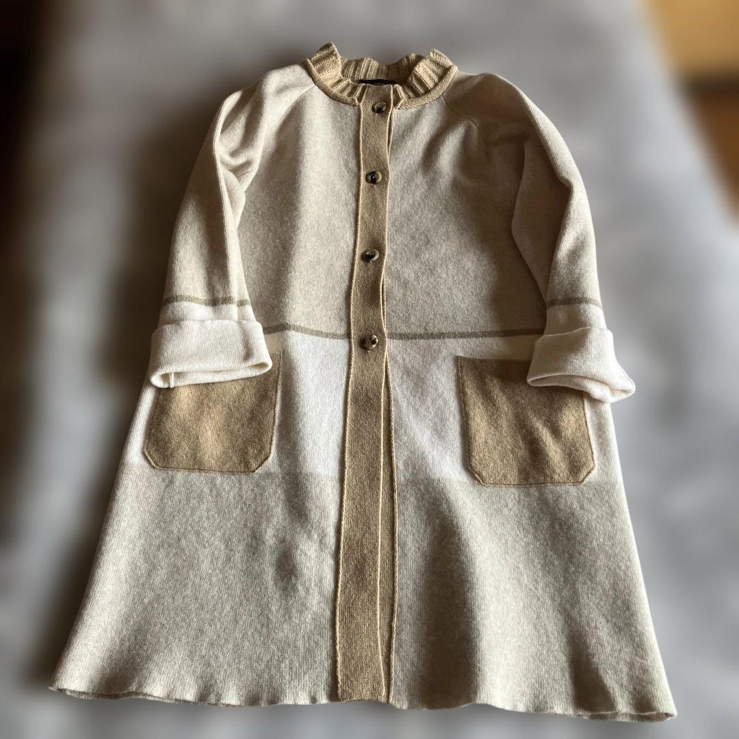 ウール混紡 ベージュ ロングコート