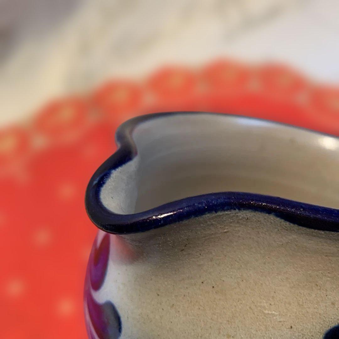 ドイツ製陶器　水差しの形ソース入グリーンを入れたり野菜、果物、お菓子色々入れて！