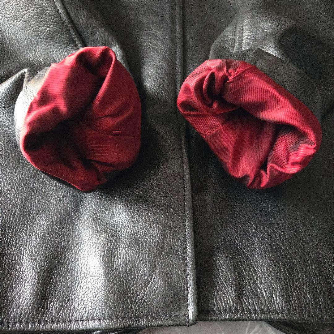 極上山羊革 ウエストライド レザージャケット 38 黒 テーラード バイカー