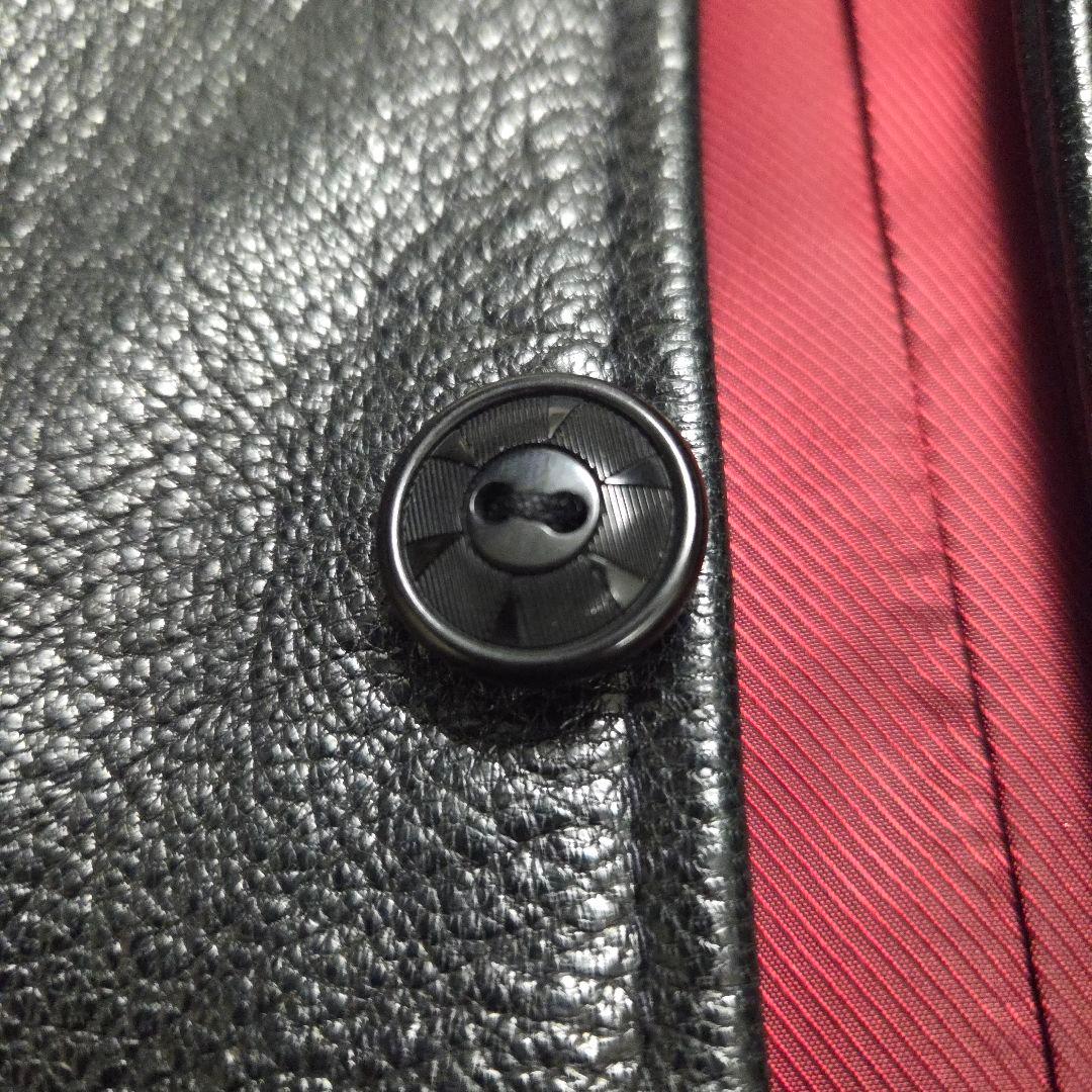 極上山羊革 ウエストライド レザージャケット 38 黒 テーラード バイカー