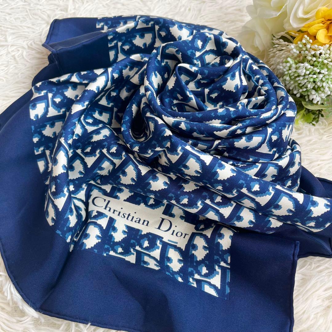 Dior ディオール スカーフ ロゴ ブルー