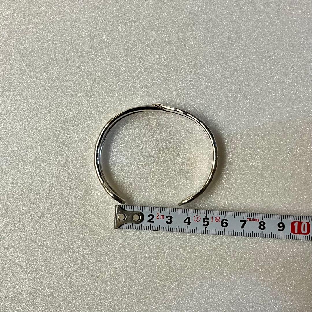 市松 シルバー980 クロスバングル【イニシャルなし】