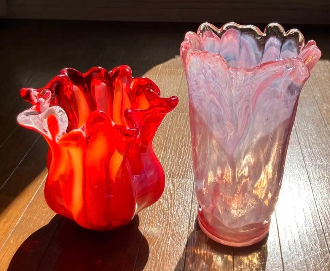 昭和レトロ　花瓶　フラワーベース3個セット60、70年代