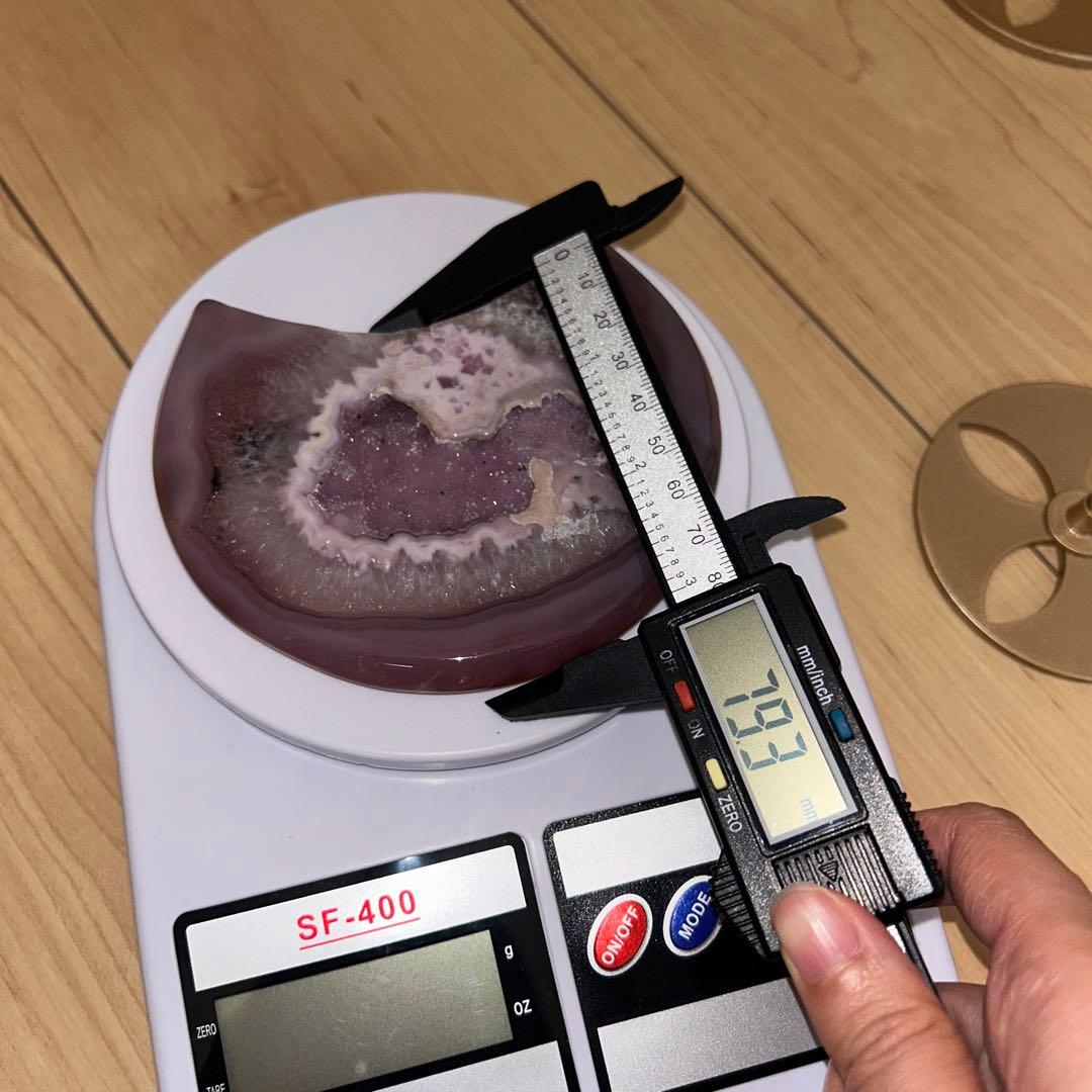 おすすめ bigサイズ アゲート月 専用台座付き 置物 244g