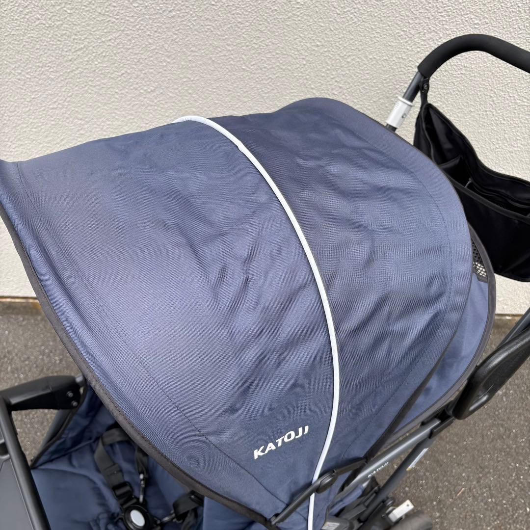 【ほぼ未使用】カトージ 2人乗り ベビーカー 2人でゴー レインカバー・説明書付