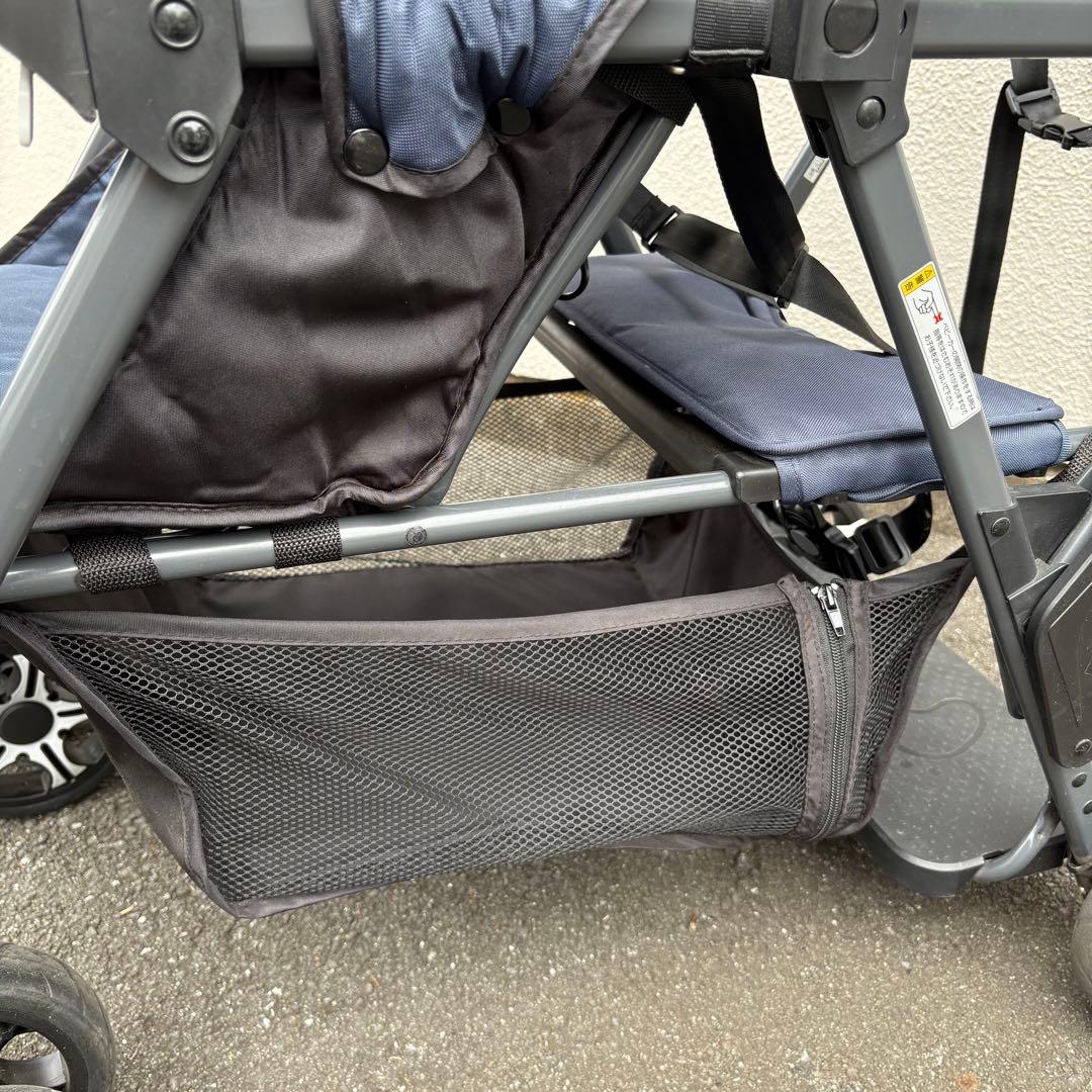 【ほぼ未使用】カトージ 2人乗り ベビーカー 2人でゴー レインカバー・説明書付