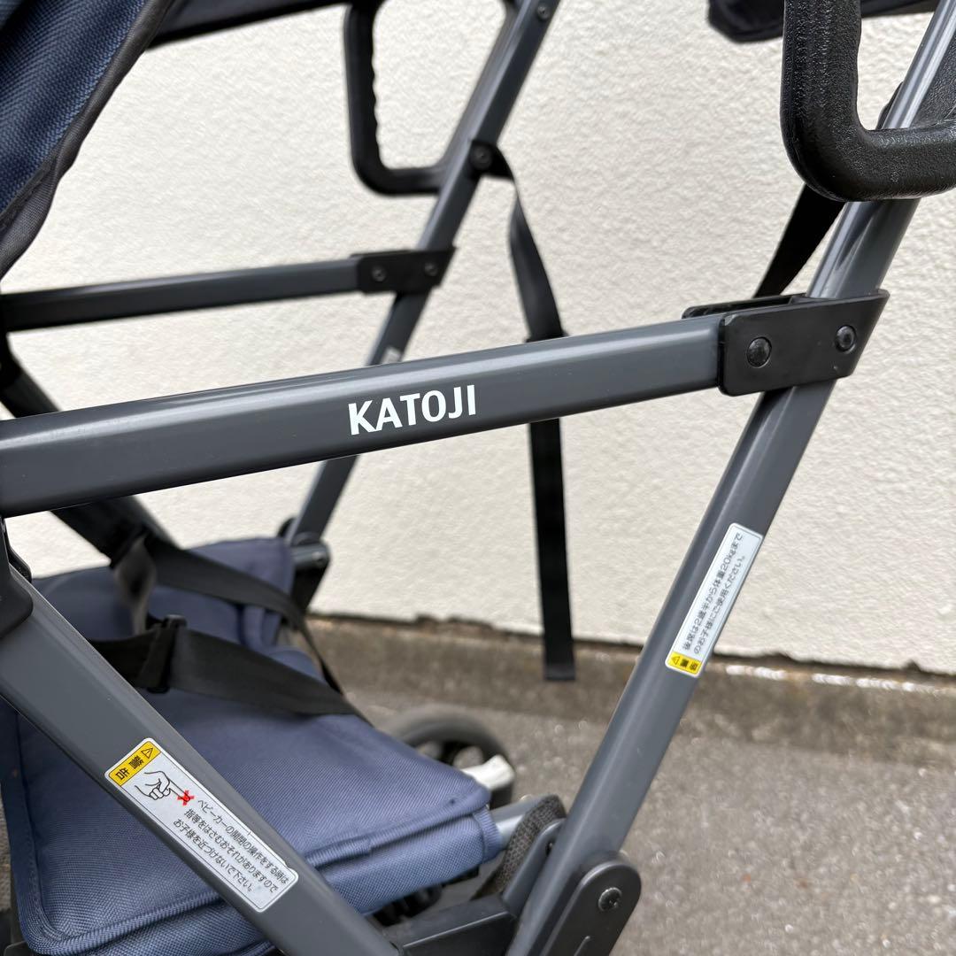【ほぼ未使用】カトージ 2人乗り ベビーカー 2人でゴー レインカバー・説明書付