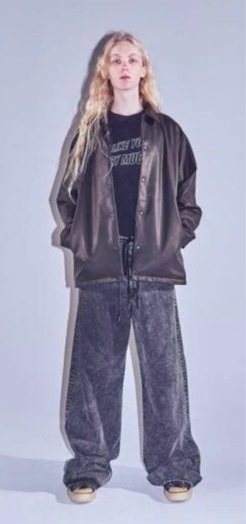 マインデニム　Sheep Leather Coach JK BLK