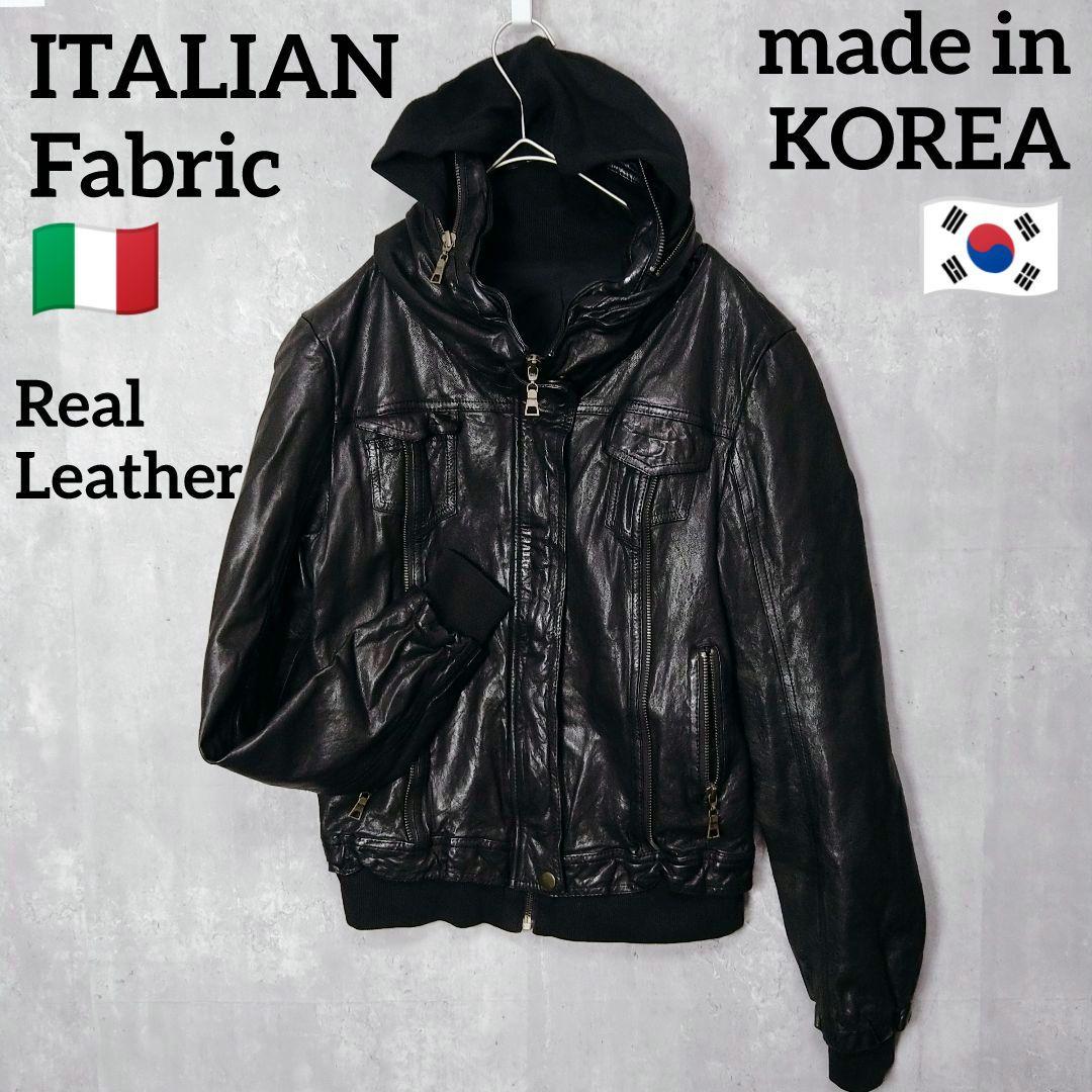 y2k 00s archive フード付き リアルレザー ジャケット 平成ギャル