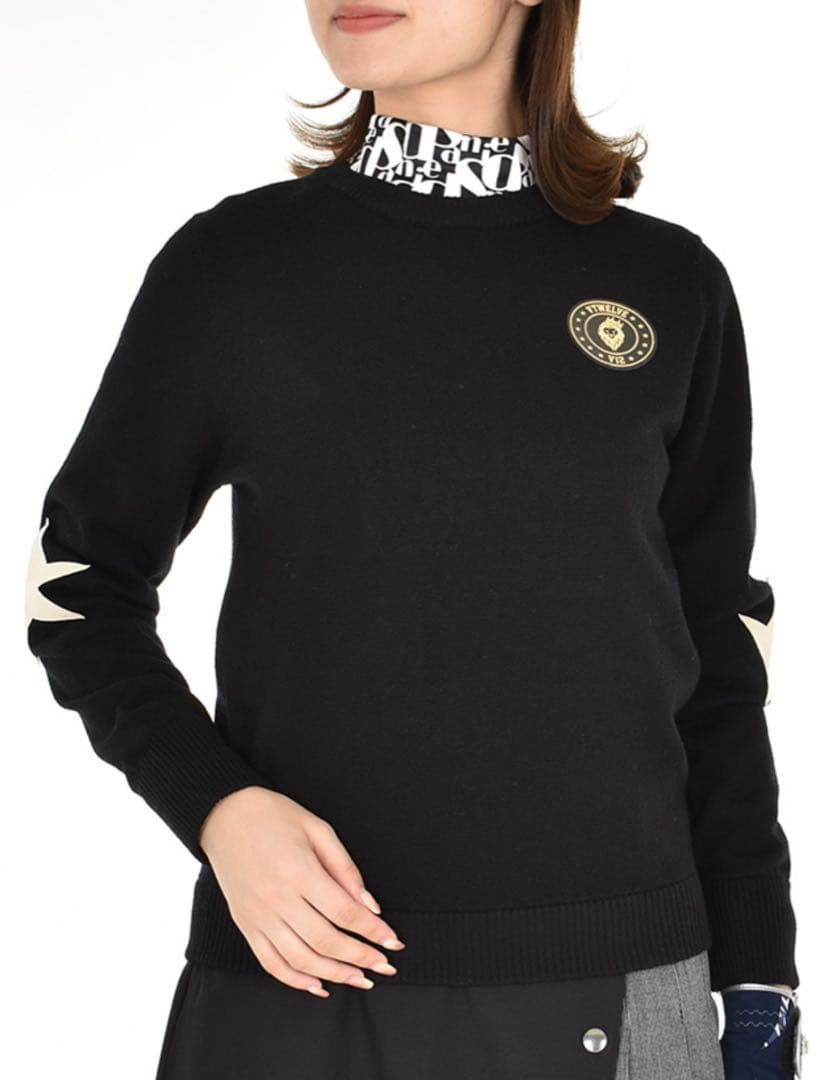 新品　V12 ニット　セーター　ウール　毛　ブラック　星柄　サイズ0