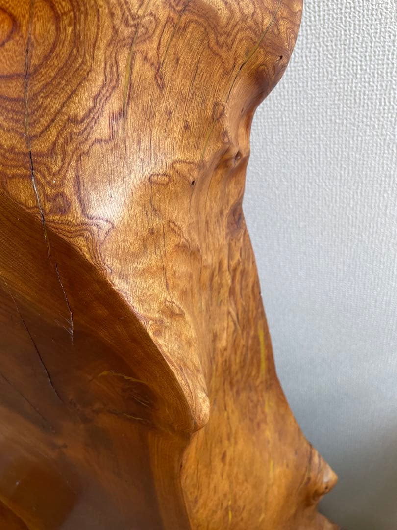 【美品】木工　工芸品　一枚板衝立 一枚板 天然木 衝立 間仕切り 木彫り 彫刻