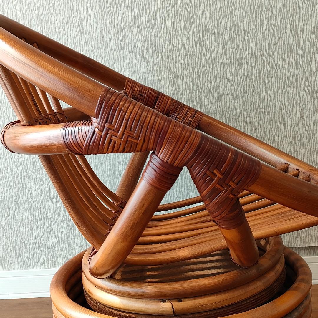 ラタン　ロッキングチェア　回転椅子　曲木椅子　パーソナルチェア