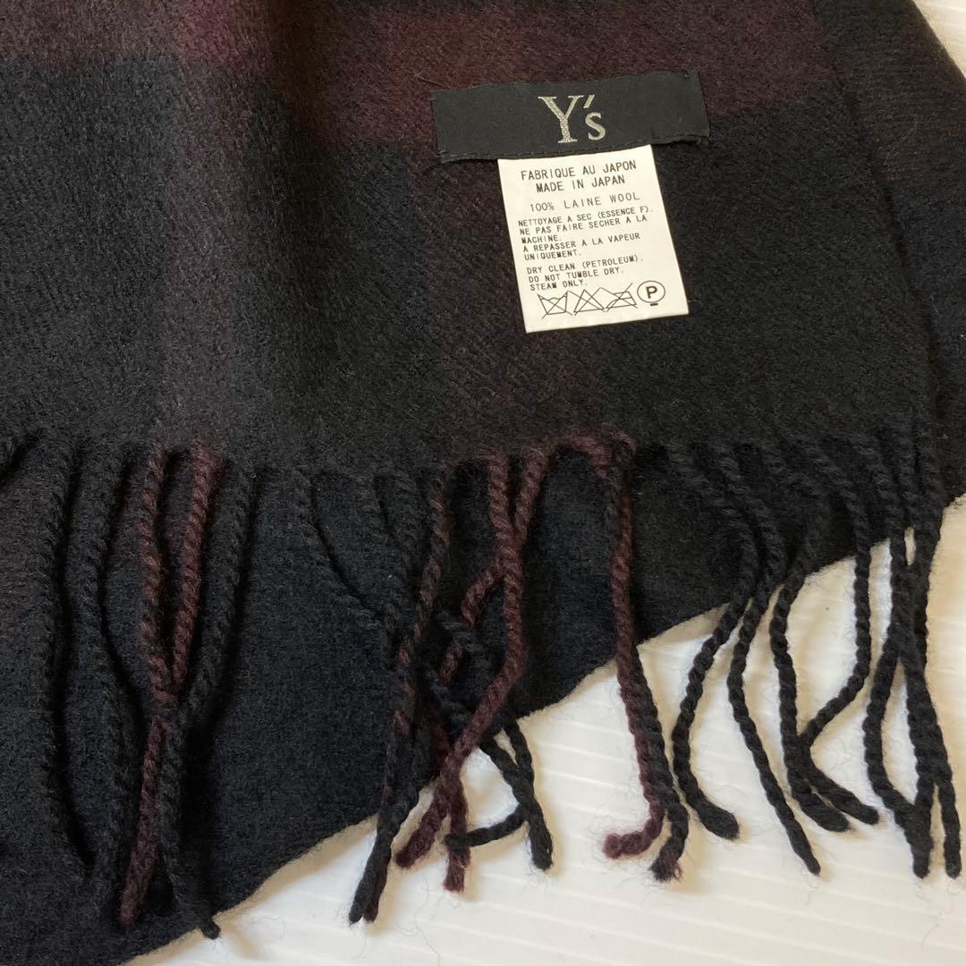 Y's ヨウジヤマモト　ストール　フード有り　ブラック系　K473