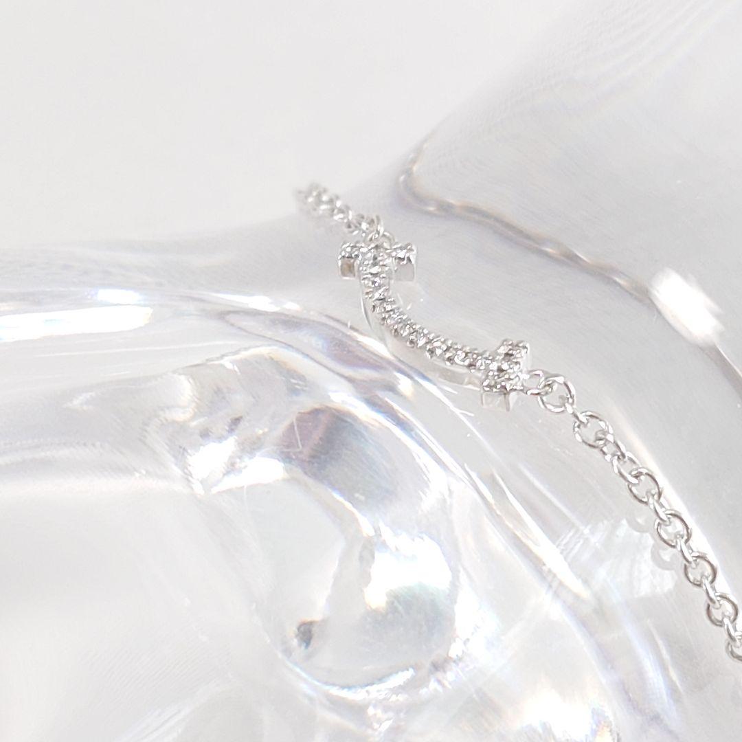 【磨き済】ティファニー Ｔスマイル スモール　ダイヤ ブレスレット 6689