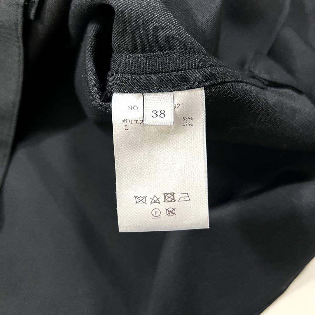 ebure エブール ポリウールツイル ブラウス 半袖シャツ 黒 2023年製