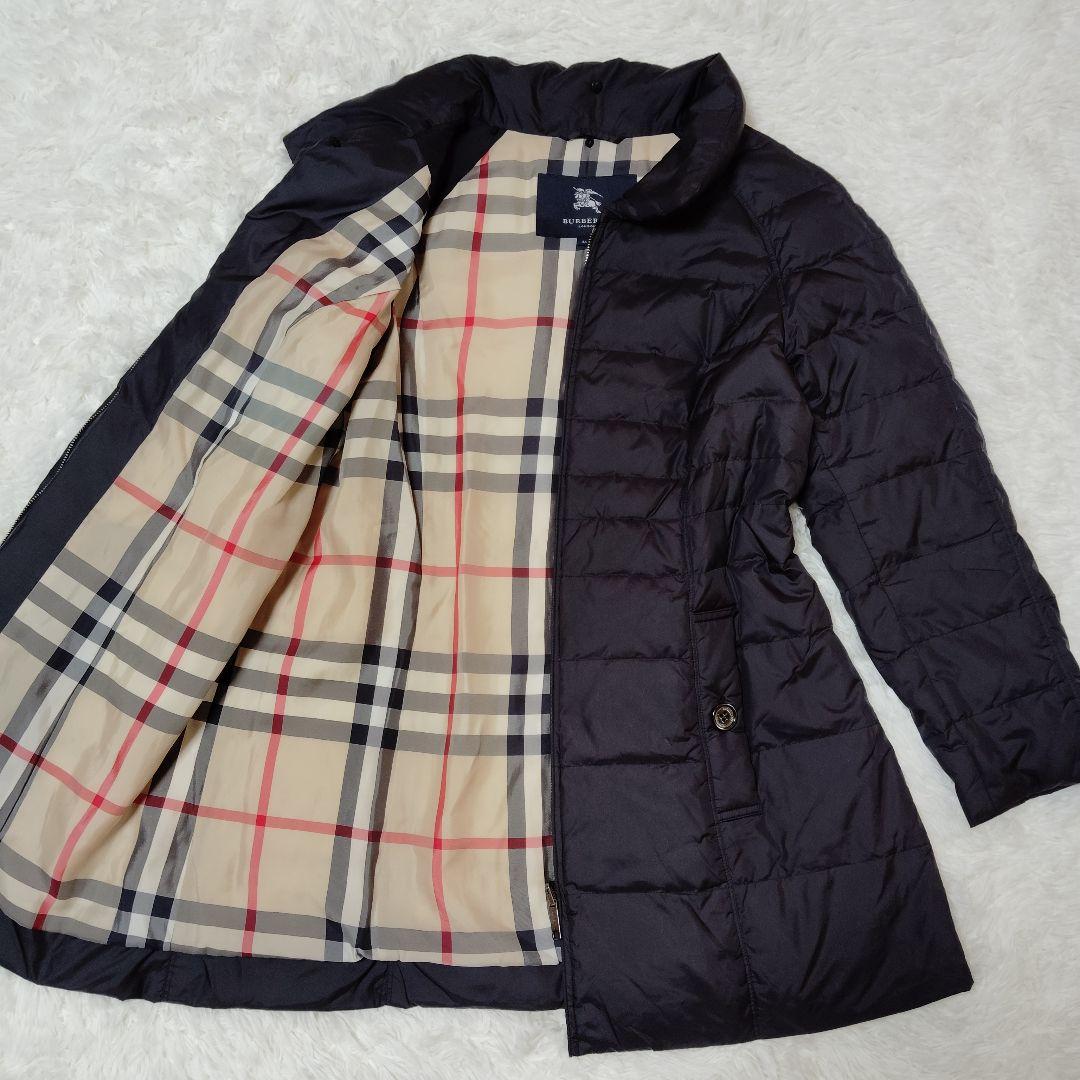 美品 バーバリー ロンドン ダウンジャケット 46 3XL 黒 ノバチェック