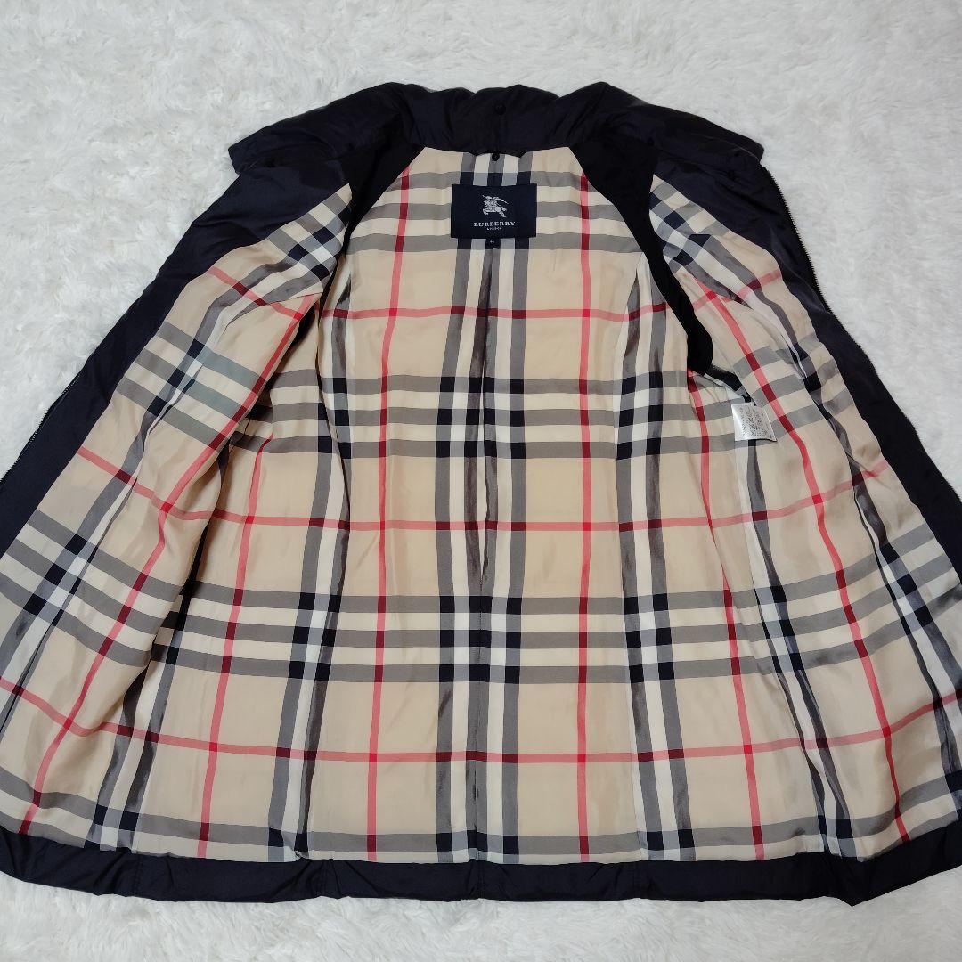 美品 バーバリー ロンドン ダウンジャケット 46 3XL 黒 ノバチェック