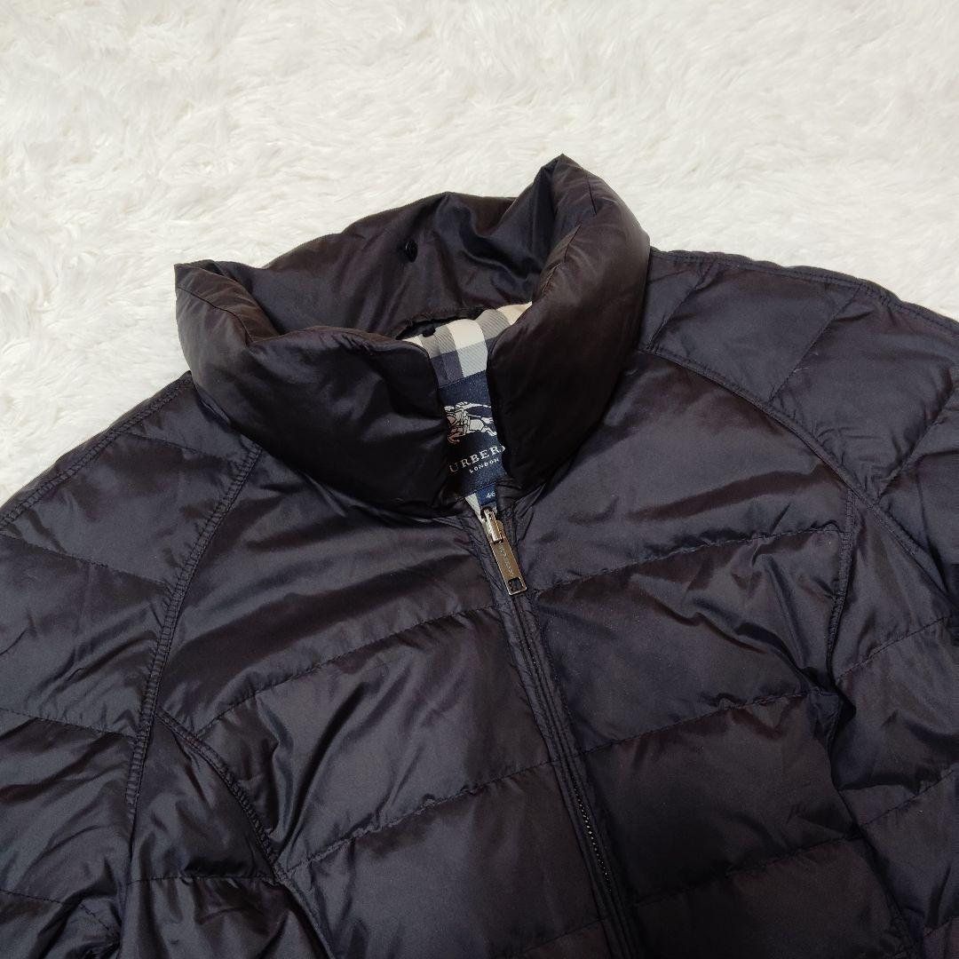 美品 バーバリー ロンドン ダウンジャケット 46 3XL 黒 ノバチェック