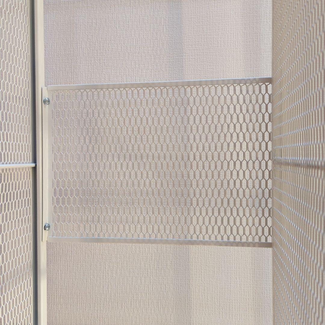 ホワイト 4段メッシュスチールラック