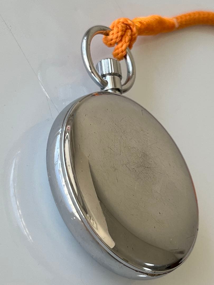 セイコー　鉄道懐中時計　機械式手巻き　3針61系　精度良好　朱色 下げ組紐 付き