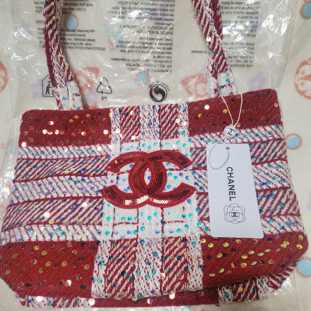 CHANEL　シャネル　ココマーク　スパンコール　ノベルティ　トートバッグ