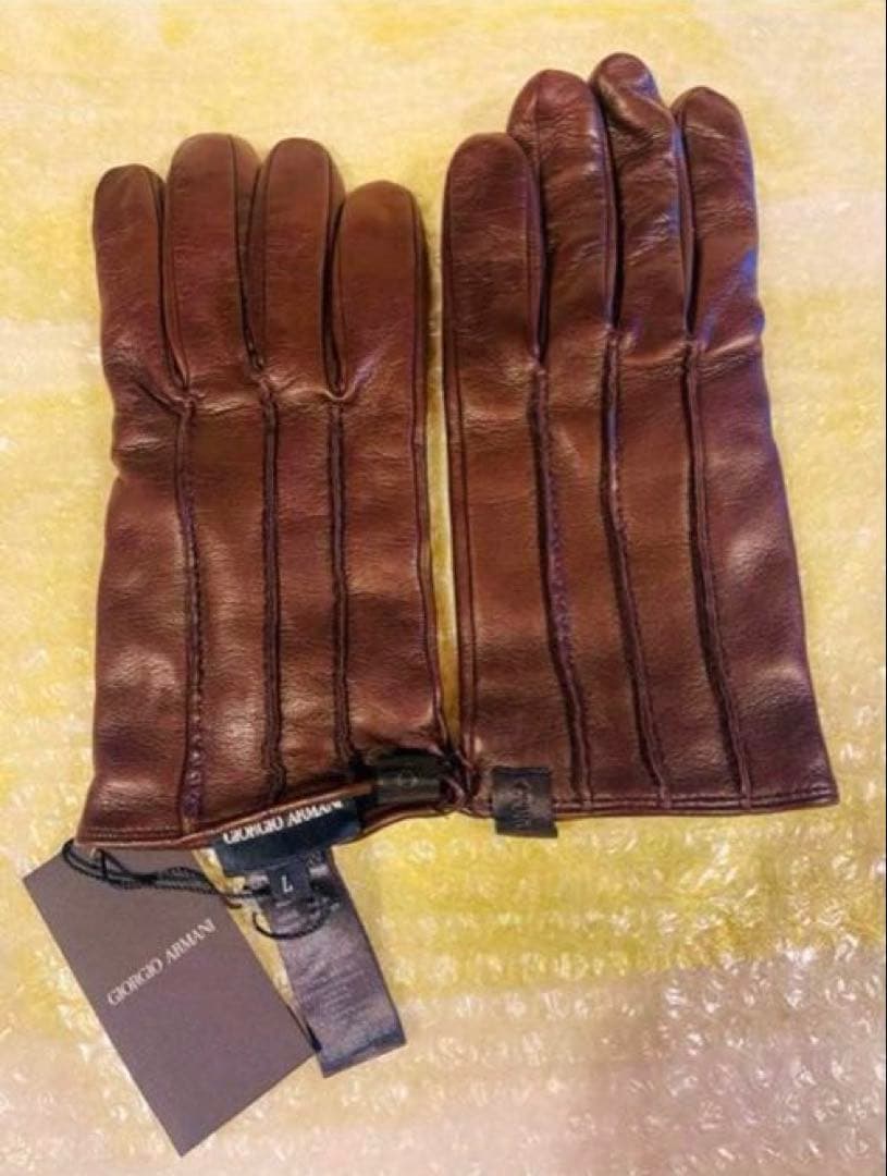 ジョルジオ　アルマーニ　手袋　ラムレザー　カシミア100% タグ付き　新品未使用