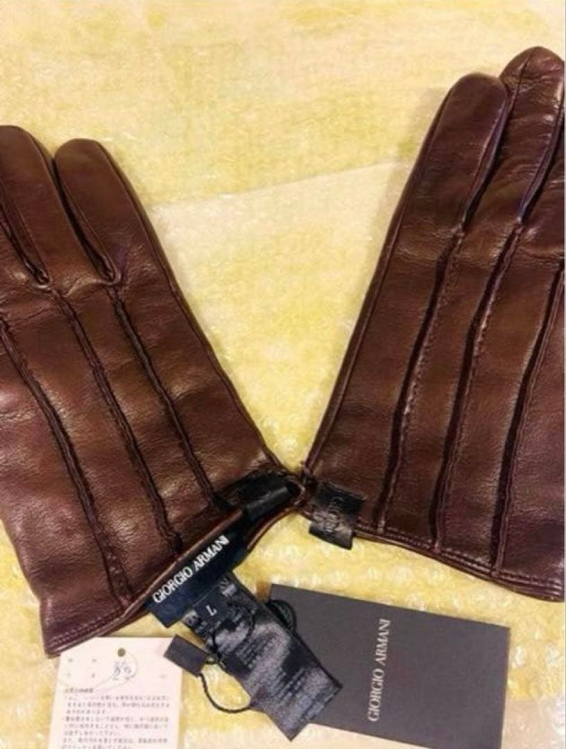 ジョルジオ　アルマーニ　手袋　ラムレザー　カシミア100% タグ付き　新品未使用