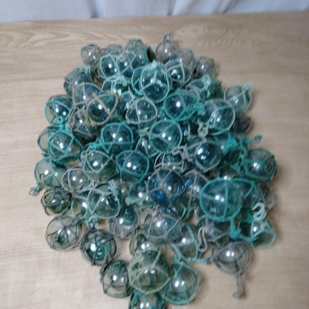 ガラス浮き球　浮き玉　９４個セット　網紐付き