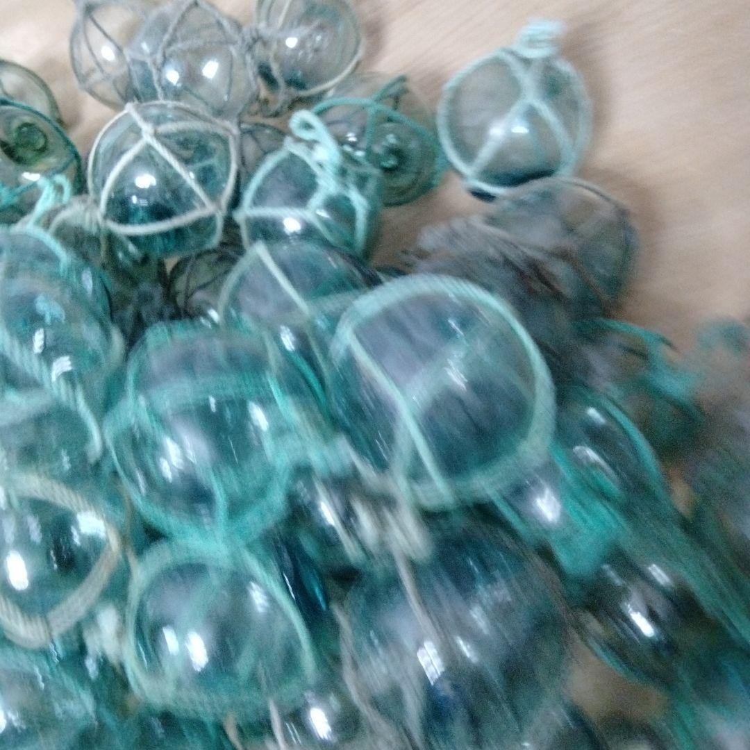 ガラス浮き球　浮き玉　９４個セット　網紐付き