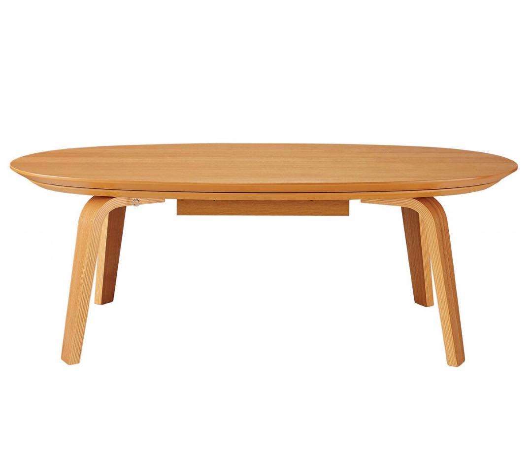 無印良品　木製 楕円形 こたつ 電源コード付き