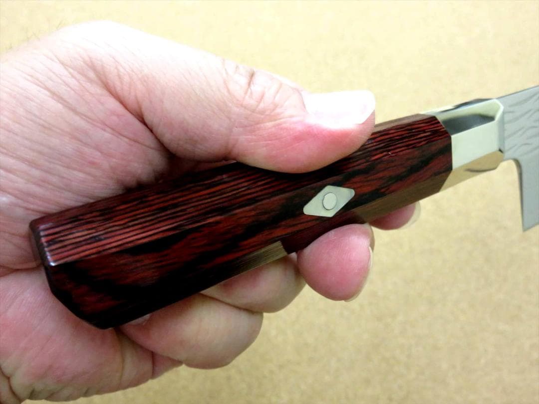 関の刃物 牛刀 210mm 三昧 波目 ダマスカス33層 両刃万能 洋包丁