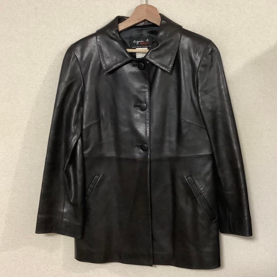 agnes b アニエス・ベースペシャル　レザージャケット　ブラック　K-239