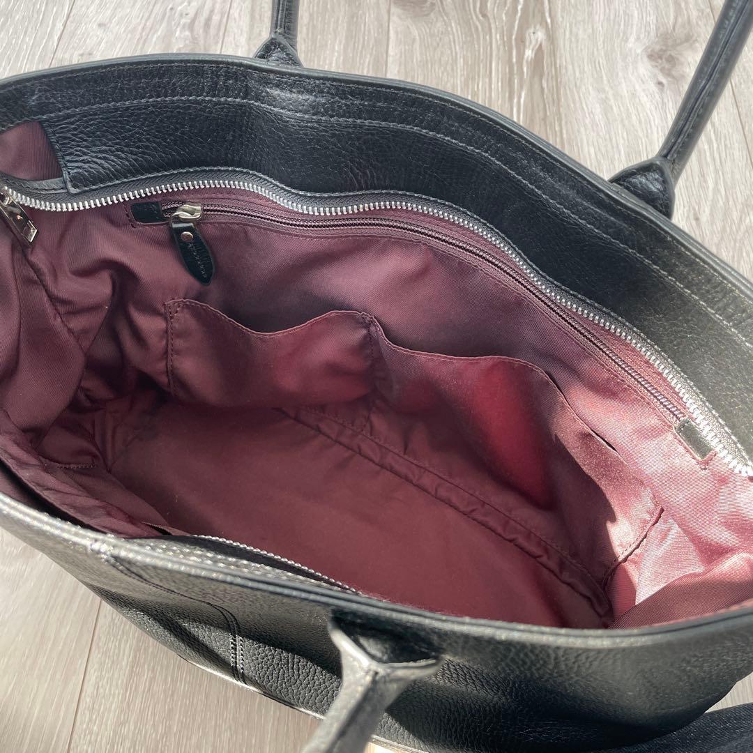 【美品】JOYA 本革 シボ革 レザートート ブラック ビジネス A4収納可