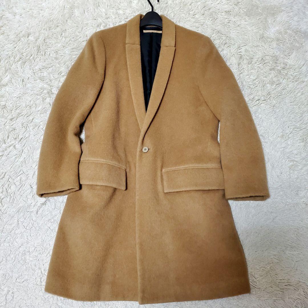希少 AUGUSTE キャメル100% チェスターコート 1ボタン 日本製 M