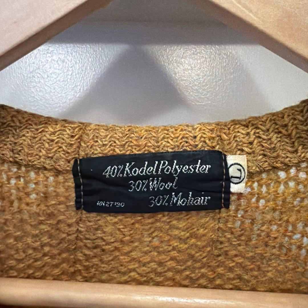 モヘアカーディガン 40%ポリエステル 30%ウール 30%モヘア　ヴィンテージ