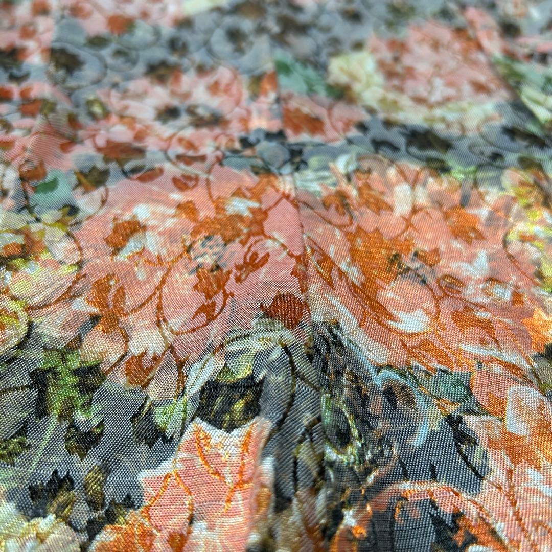 グレース ダブルトレンチコート リアルレザー 牛革 裏地総花柄 ブラウン38/M