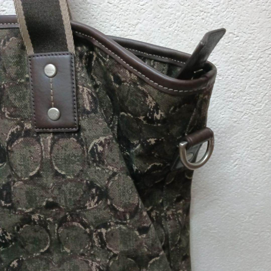 COACH ロゴプリント キャンバス　トートバッグ 　カモフラ　迷彩　希少