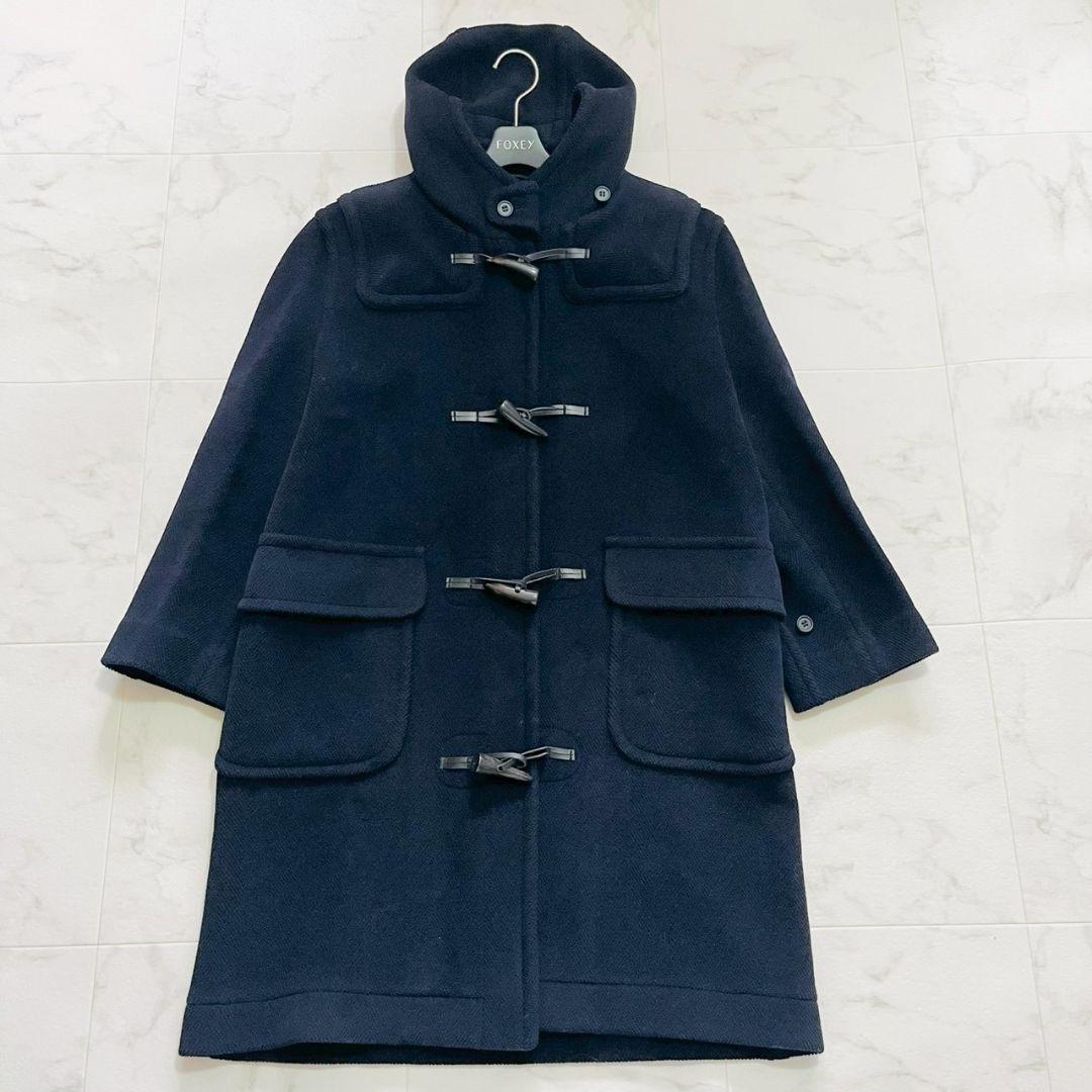 美品✨オールドイングランド ヘリンボーン ウール100% ダッフルコート 紺色