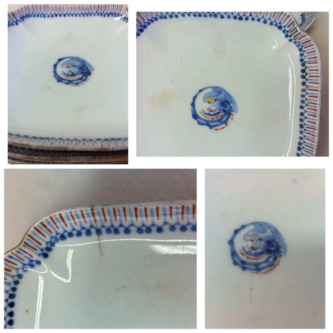 平戸嘉祥　角皿　三川内焼　祥山　高台小鉢　全12客セット　古美術　骨董　時代物