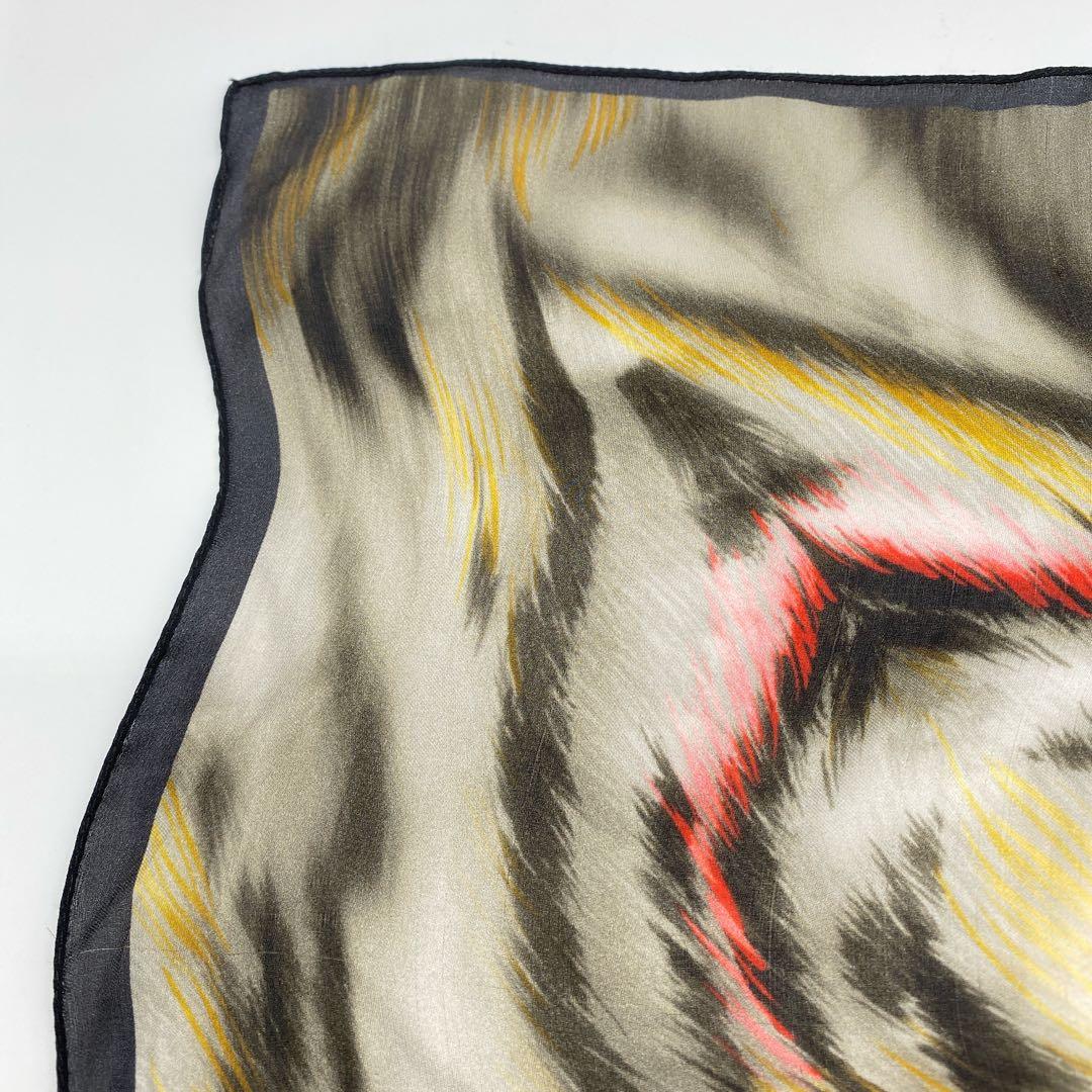 FENDI フェンディ　シフォン　ヒョウ柄　動物柄ストール シルク100%