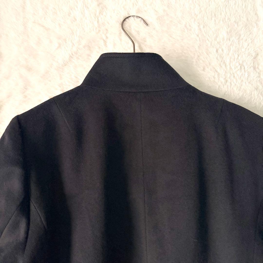 6273 美品✨ 23区 46サイズ カシミヤビーバー スタンドカラーコート 黒